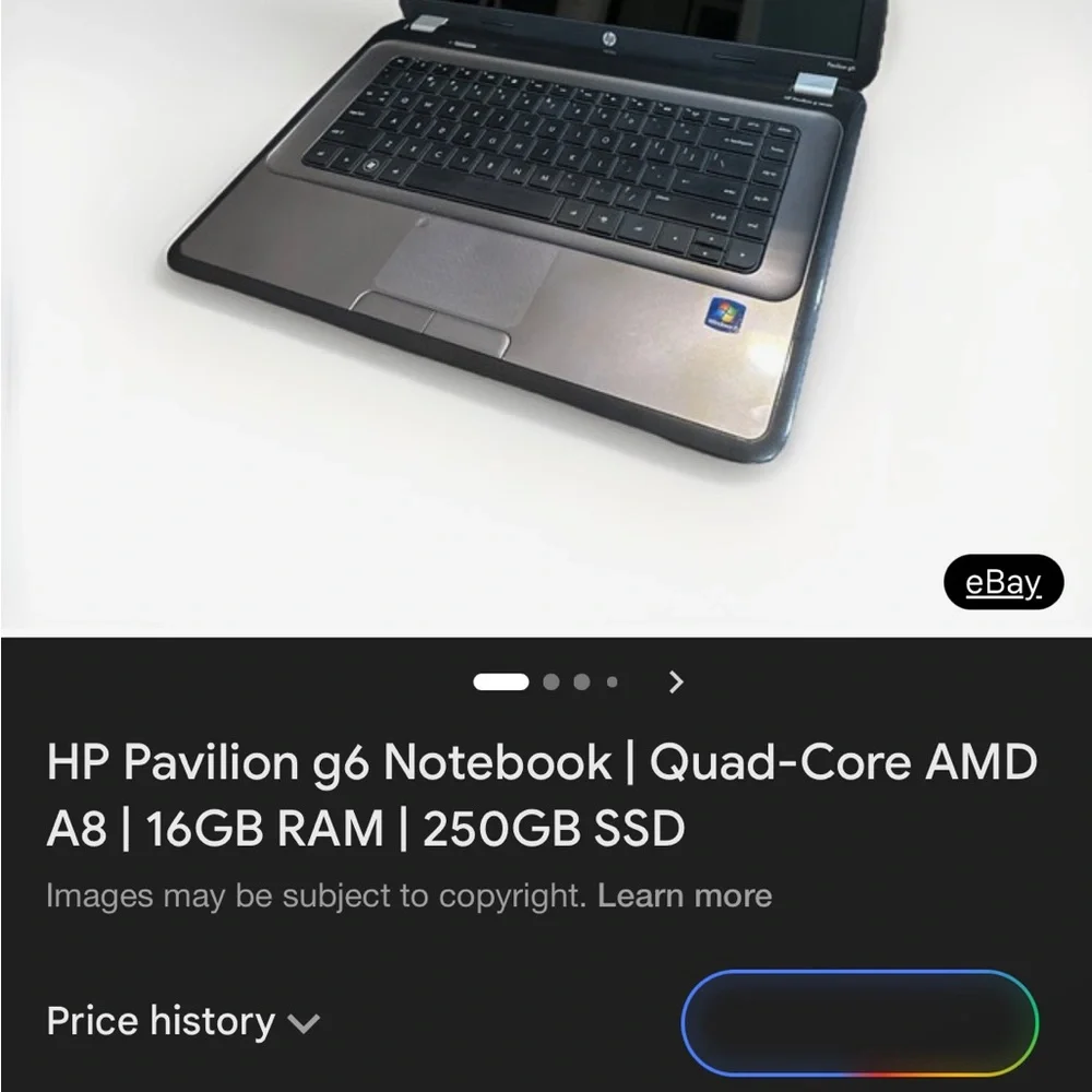 HP Pavilion g6 Notebook | Quad-Core AMD A8 | 16GB RAM | 250GB SSD